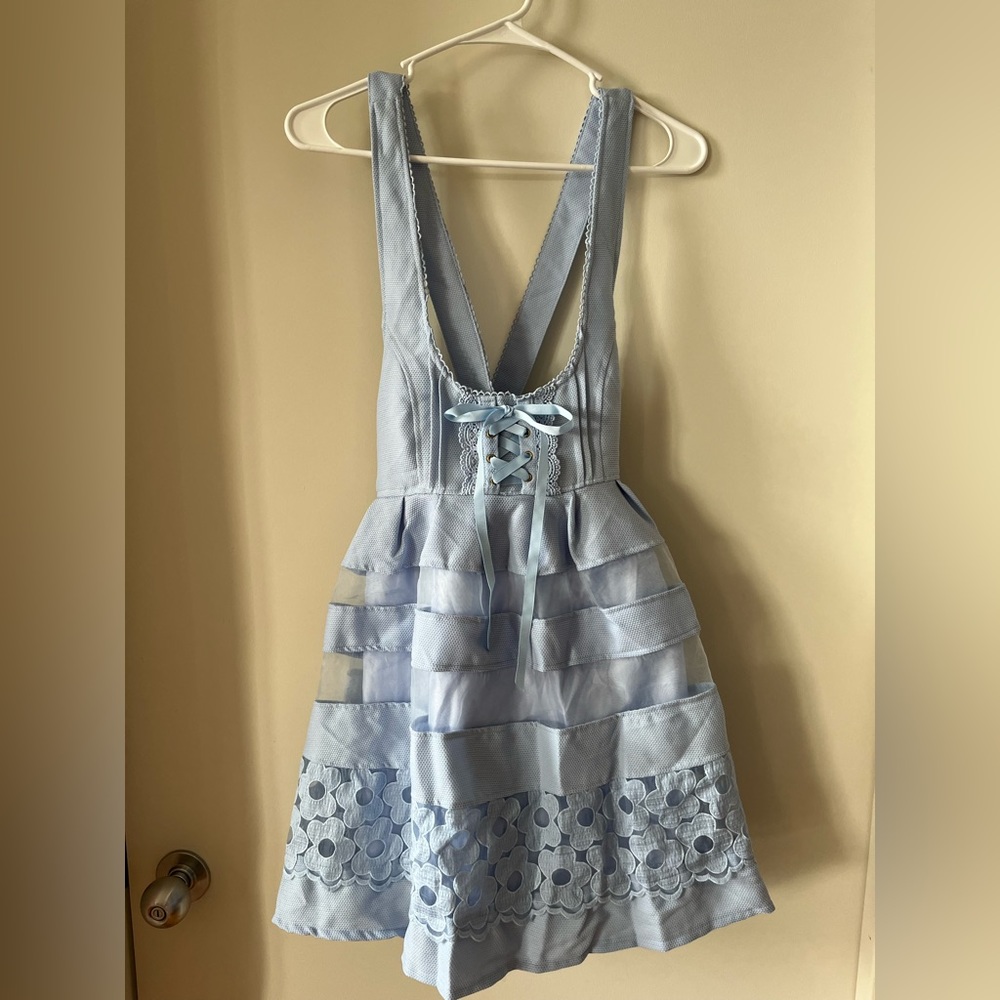 Kawaii Light Blue Pinafore Jumper Overall Dress